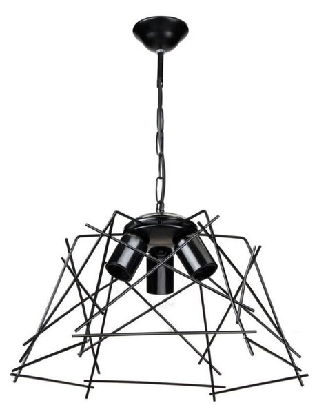 Lampada a sospensione Tena luci in metallo nero asimmetrico