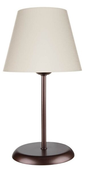 Lampada da tavolo Elva in metallo e paralume tessuto