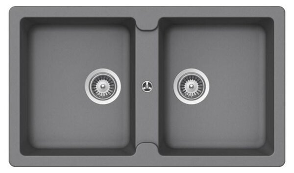 Lavello 86x50 cm 2 vasche croma Samet