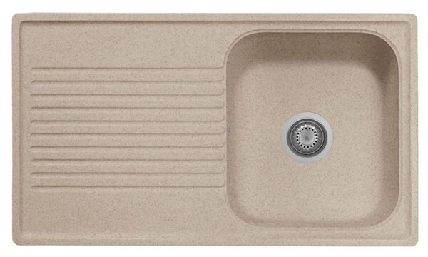 Lavello 86x50 cm reversibile 1 vasca gocciolatoio avena Samet