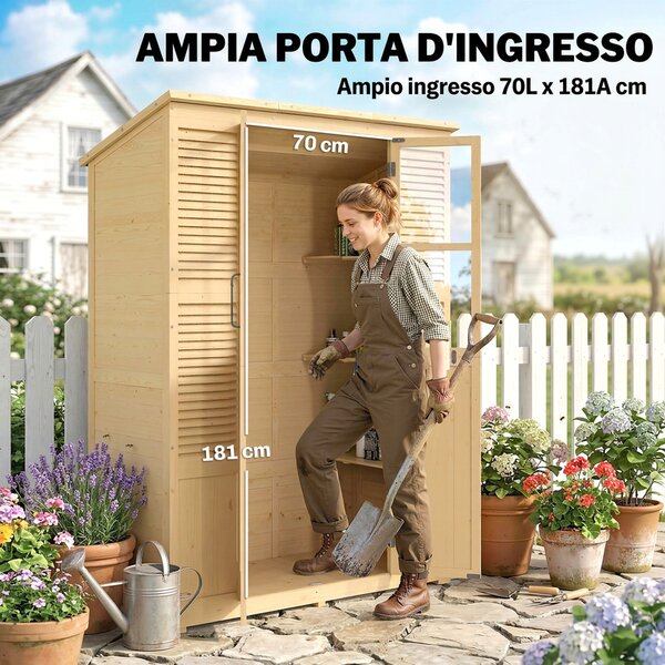 Outsunny Capanno da Giardino Walk-in con Pavimento e 4 Finestre | Aosom Italy