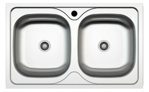 Lavello incasso cucina acciaio 86x50 cm due vasche