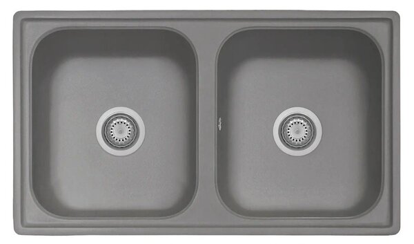 Lavello 86x50 cm 2 vasche croma Samet