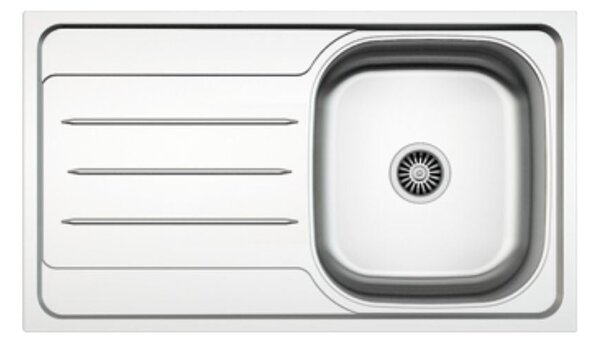 Lavello incasso cucina acciaio 86x50 cm una vasca e gocciolatoio sinistro