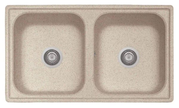Lavello 86x50 cm 2 vasche avena Samet