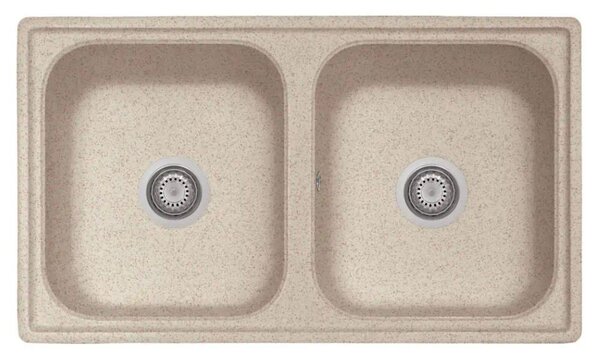 Lavello 86x50 cm 2 vasche avena Samet