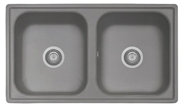 Lavello 86x50 cm 2 vasche croma Samet