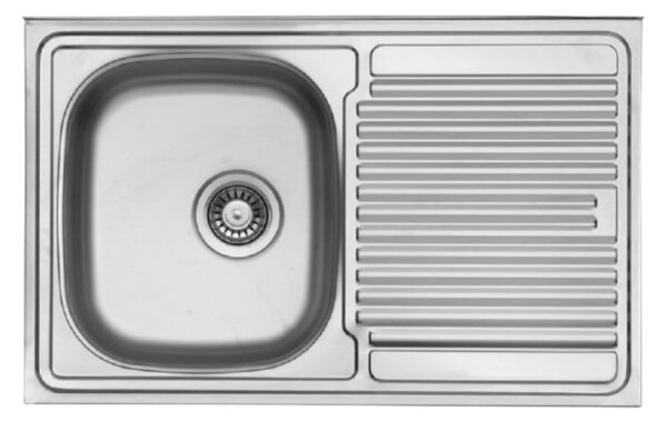 Lavello appoggio 80x50 cm 1 vasca e gocciolatoio destro