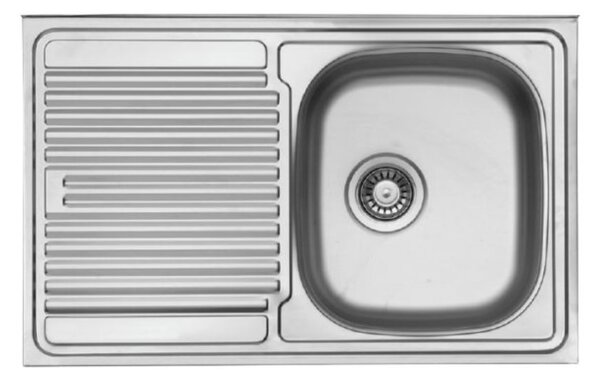 Lavello appoggio 80x50 cm 1 vasca e gocciolatoio sinistro