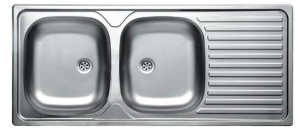 Lavello 116x50 cm 2 vasche e gocciolatoio destro