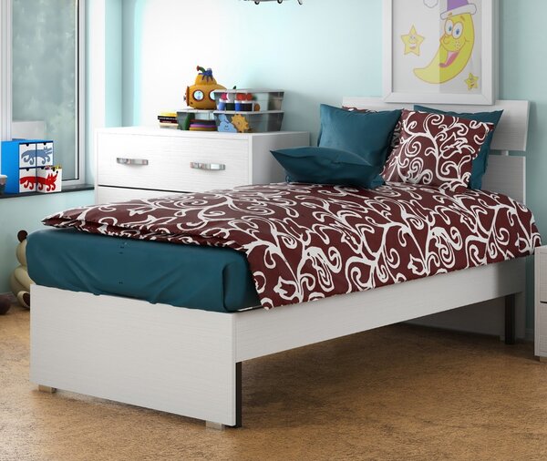 Letto Singolo 98x85x200 cm bianco frassinato
