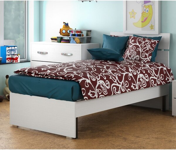 Letto Singolo 98x85x200 cm bianco frassinato