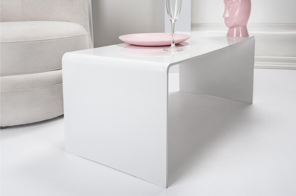 Tavolino Basso da salotto , camera in Plexiglass da 10 mm Dimensioni 81x40x h 36 cm Portata max 8 kg Peso 5,5 Colore bianco