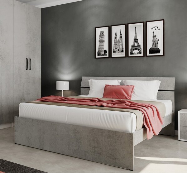 Letto Matrimoniale 98x171X200 cm cemento