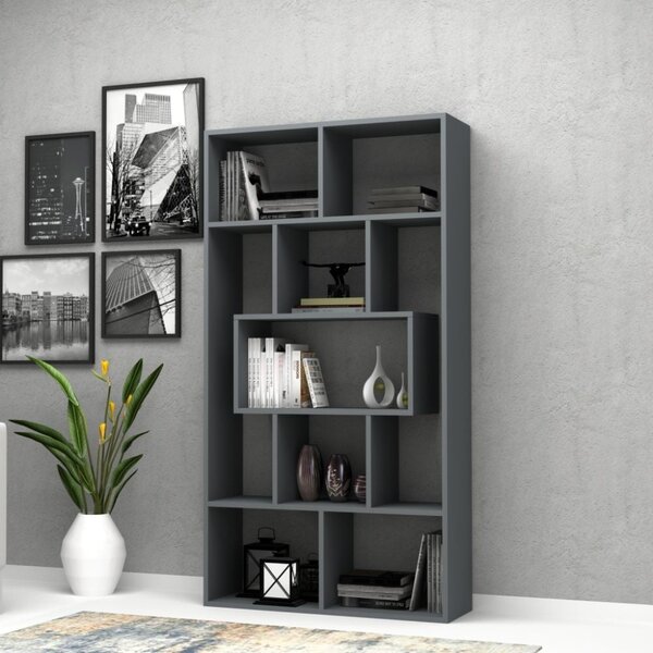 Libreria Face 90x30x170 cm grigio cemento