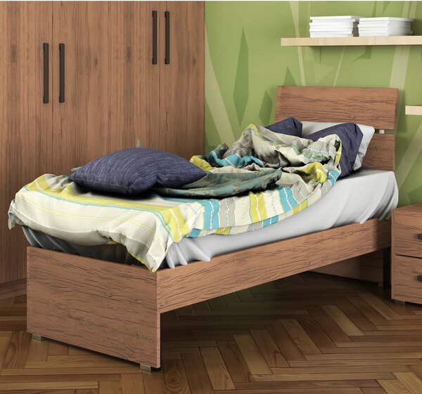 Letto Singolo 98x85x200 cm noce country