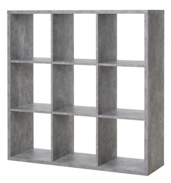 Libreria divisorio 107x33x107 cm beton grigio cemento