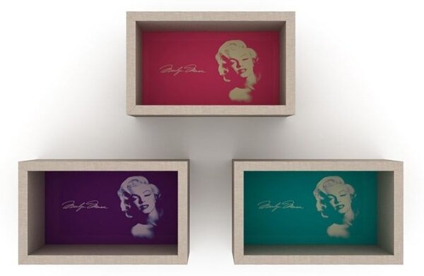Libreria pensile Monroe 37x17x23 cm composta da 3 quadri