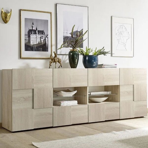 Madia Artica rovere samoa 2 ante e 4 cassetti