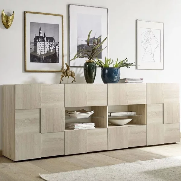 Madia Artica rovere samoa 2 ante e 4 cassetti