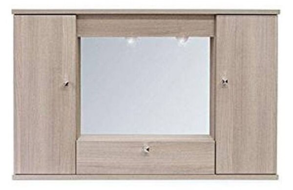 Specchiera mobile bagno pensile 2 ante e ribalta olmo