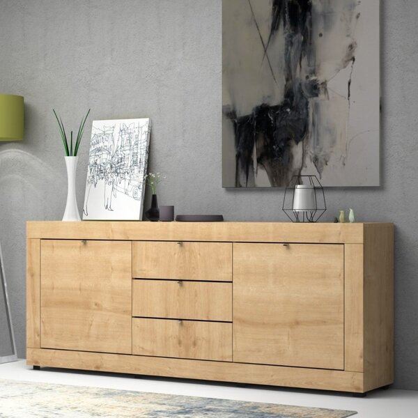 Madia Ocean 2 ante e 3 cassetti rovere 210x45x85h cm