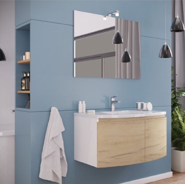 Mobile bagno sospeso Iseo bianco rovere 81x48x42 cm