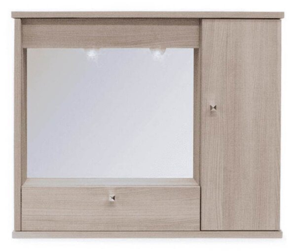 Specchiera bagno con anta e ribalta olmo