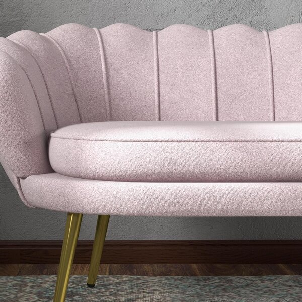 DecHome Divano 2 Posti Contemporaneo Luxury in Velluto Dimensioni 130x77x77 cm colore Rosa