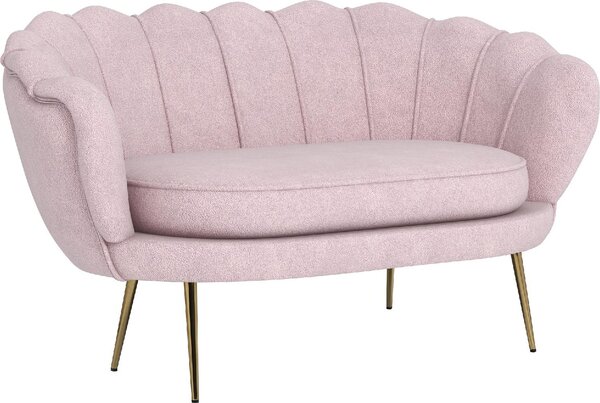 DecHome Divano 2 Posti Contemporaneo Luxury in Velluto Dimensioni 130x77x77 cm colore Rosa