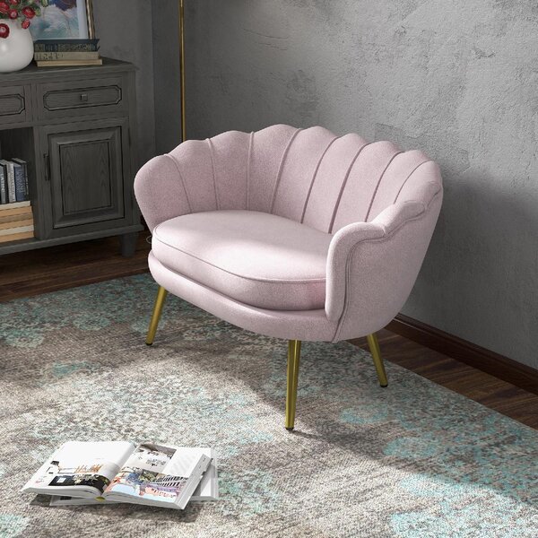 DecHome Divano 2 Posti Contemporaneo Luxury in Velluto Dimensioni 130x77x77 cm colore Rosa