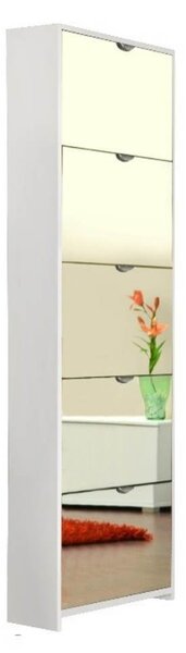Scarpiera Koblenz 58x17x175 cm ante con specchio Koblenz bianco