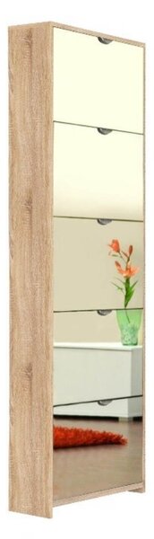 Scarpiera Koblenz 58x177x17 cm 5 ante con specchio Koblenz rovere