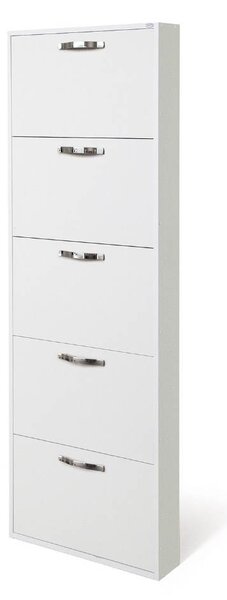 Scarpiera Serena 180x65x15 cm 5 ante bianco frassinato