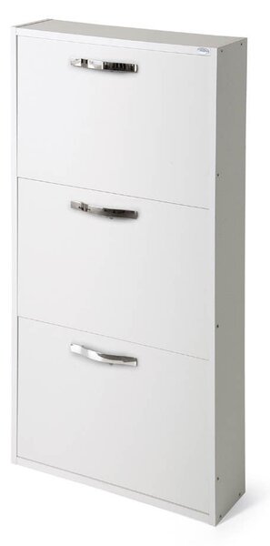 Scarpiera Serena 108x65x15 cm 3 ante bianco frassinato