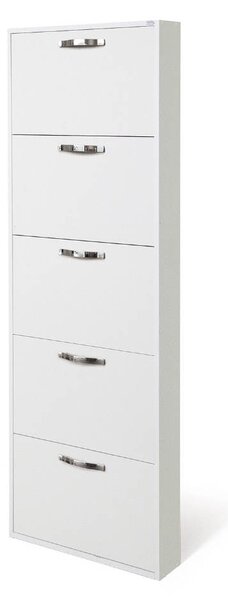 Scarpiera Serena 180x65x15 cm 5 ante bianco frassinato