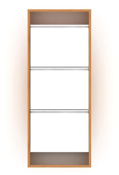 Scarpiera pensile 50x15x124 cm bambù bianca con 3 ante a ribalta