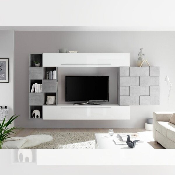 Parete attrezzata SanDiego bianco beton