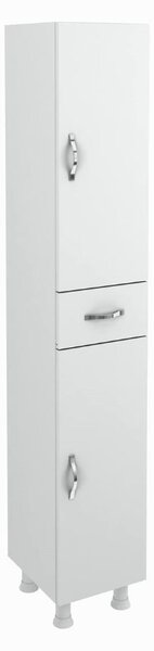 Armadio 175x30x34 cm bianco con ante e cassetto