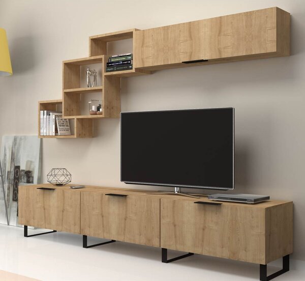 Parete attrezzata LOSTA rovere 210 cm