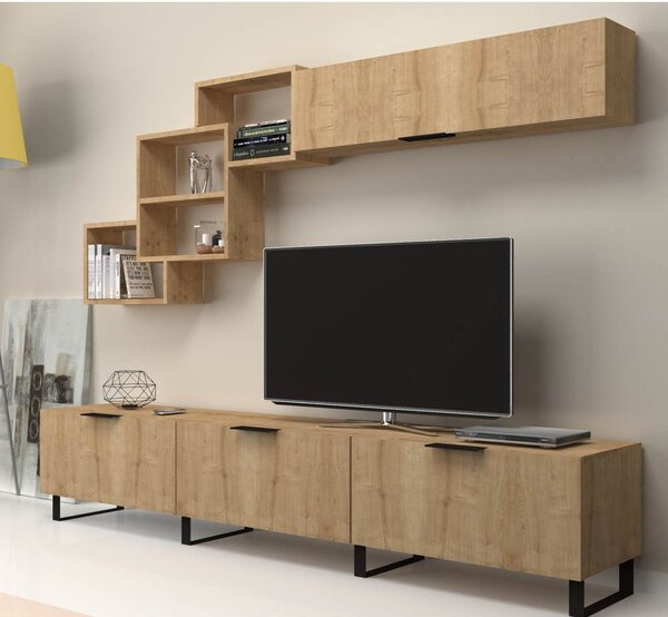 Parete attrezzata LOSTA rovere 210 cm