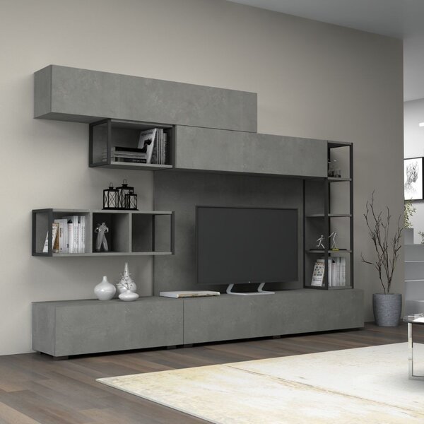 Parete attrezzata Tronador 260 cm beton