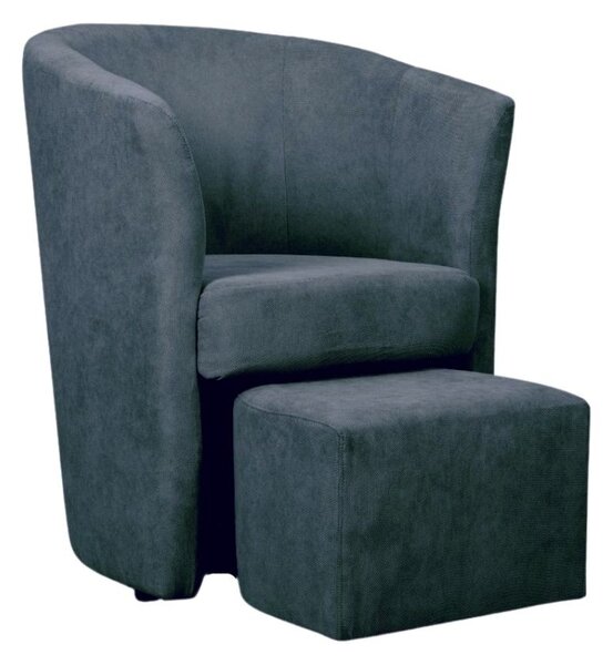 Poltrona Djerba 63,5x62,5x76 cm in tessuto grigio scuro
