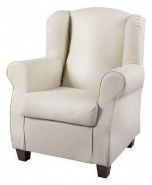 Poltrona Bergere 87x77x99 cm in Similpelle avorio
