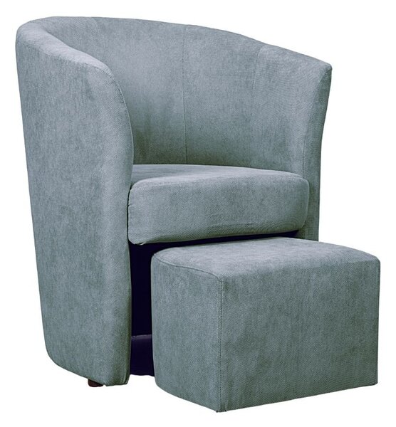 Poltrona Djerba 63,5x62,5x76 cm in tessuto grigio chiaro
