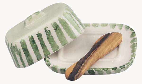 Set burriera in ceramica con coltello Flora, set da 2