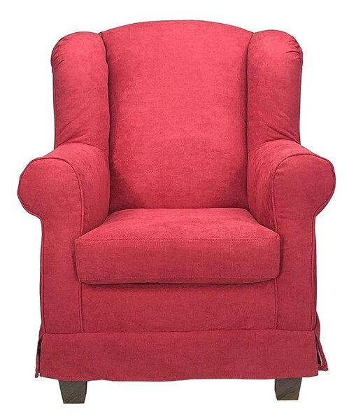 Poltrona Bergere 103x87x84 cm in tessuto bordeaux