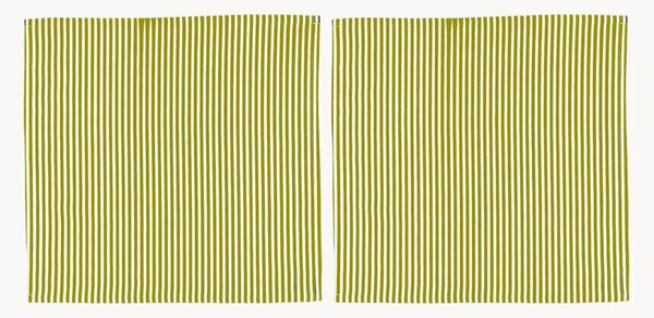 Set di 2 tovaglioli in lino e cotone a righe verdi Green Stripe