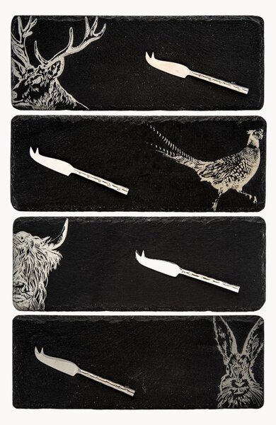 Set tagliere e coltelli da formaggio Country Animals, set da 4