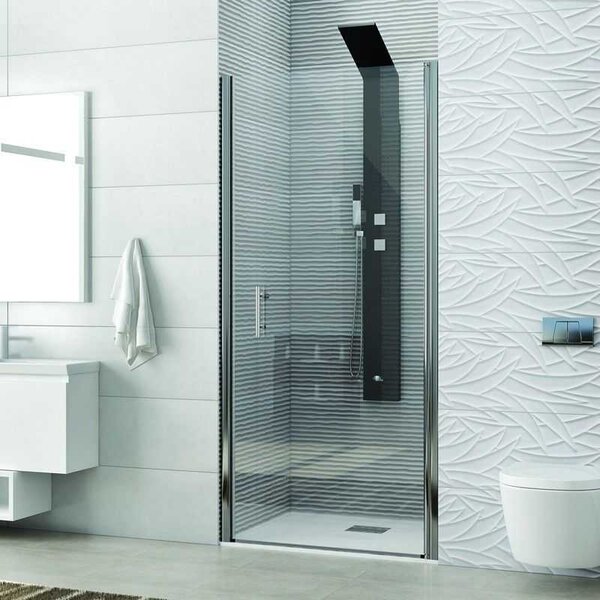 Kamalu porta doccia battente 95cm vetro trasparente | ks2800n